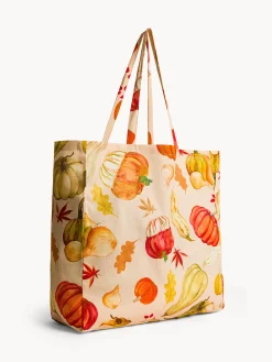 coincasa Accessori E Utensili Cucina|Shopper in panama di puro cotone stampa zucche Beige