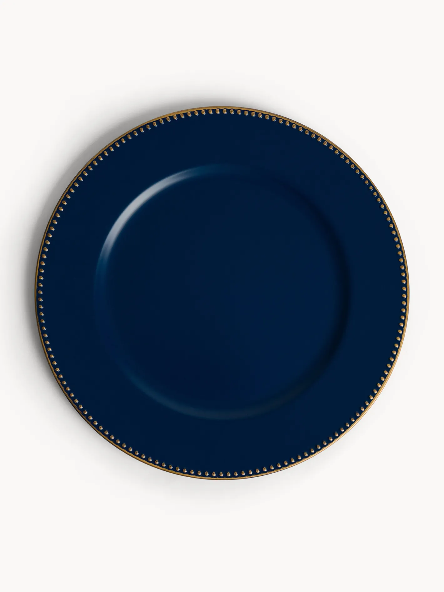 coincasa Piatti|Sottopiatto in plastica con filo oro Blu scuro