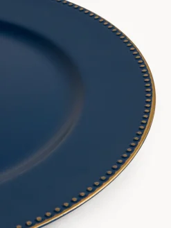 coincasa Piatti|Sottopiatto in plastica con filo oro Blu scuro