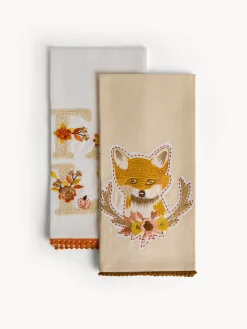 coincasa Biancheria Da Tavola|Grembiuli E Strofinacci|Strofinaccio in puro cotone con ricamo Beige