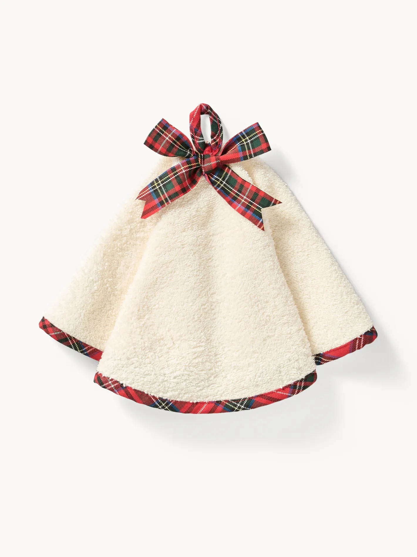 coincasa Grembiuli E Strofinacci|Strofinacci E Presine Natalizie|Strofinaccio in spugna di cotone con fiocco Bianco