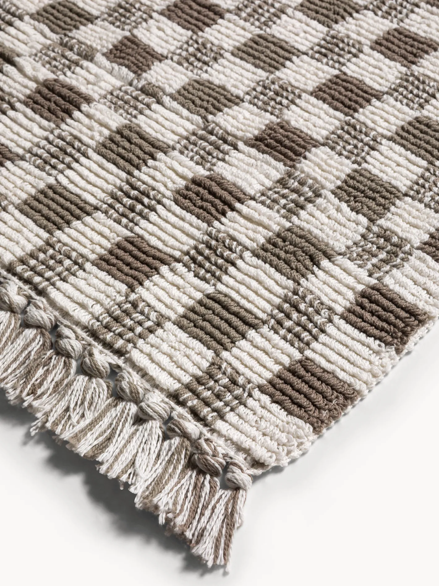 coincasa Tappeti Bagno|Tappeto bagno in cotone fantasia a scacchiera Beige