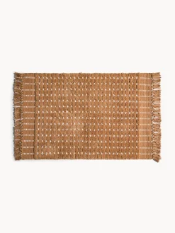 coincasa Tappeti Bagno|Tappeto bagno in cotone fantasia a trattini Beige scuro