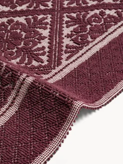 coincasa Tappeti Cucina|Tappeto da cucina sardo in puro cotone tinta unita Rosso bordeaux