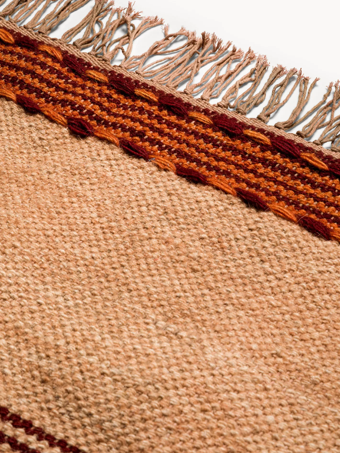 coincasa Tappeti Soggiorno|Tappeti|Tappeto in misto lana con fasce colorate e frange Arancione