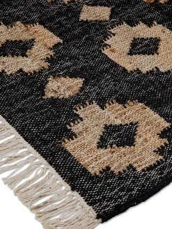 coincasa Tappeti|Tappeti Soggiorno|Tappeto juta motivo geometrico Nero