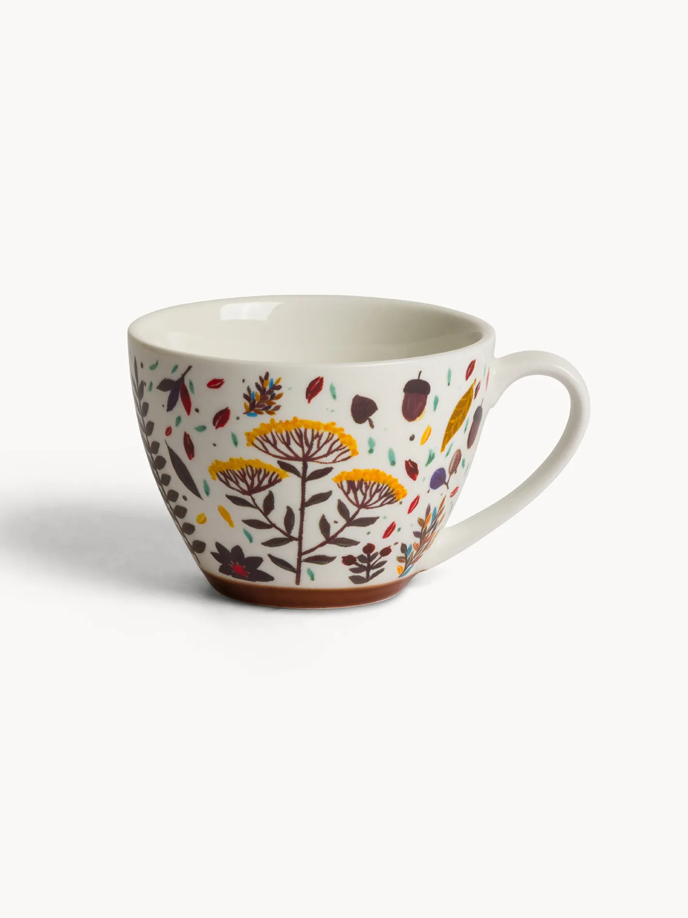 coincasa Tazze, Mug E Tazzine|Tazza colazione in stoneware motivo foglioline Multicolor