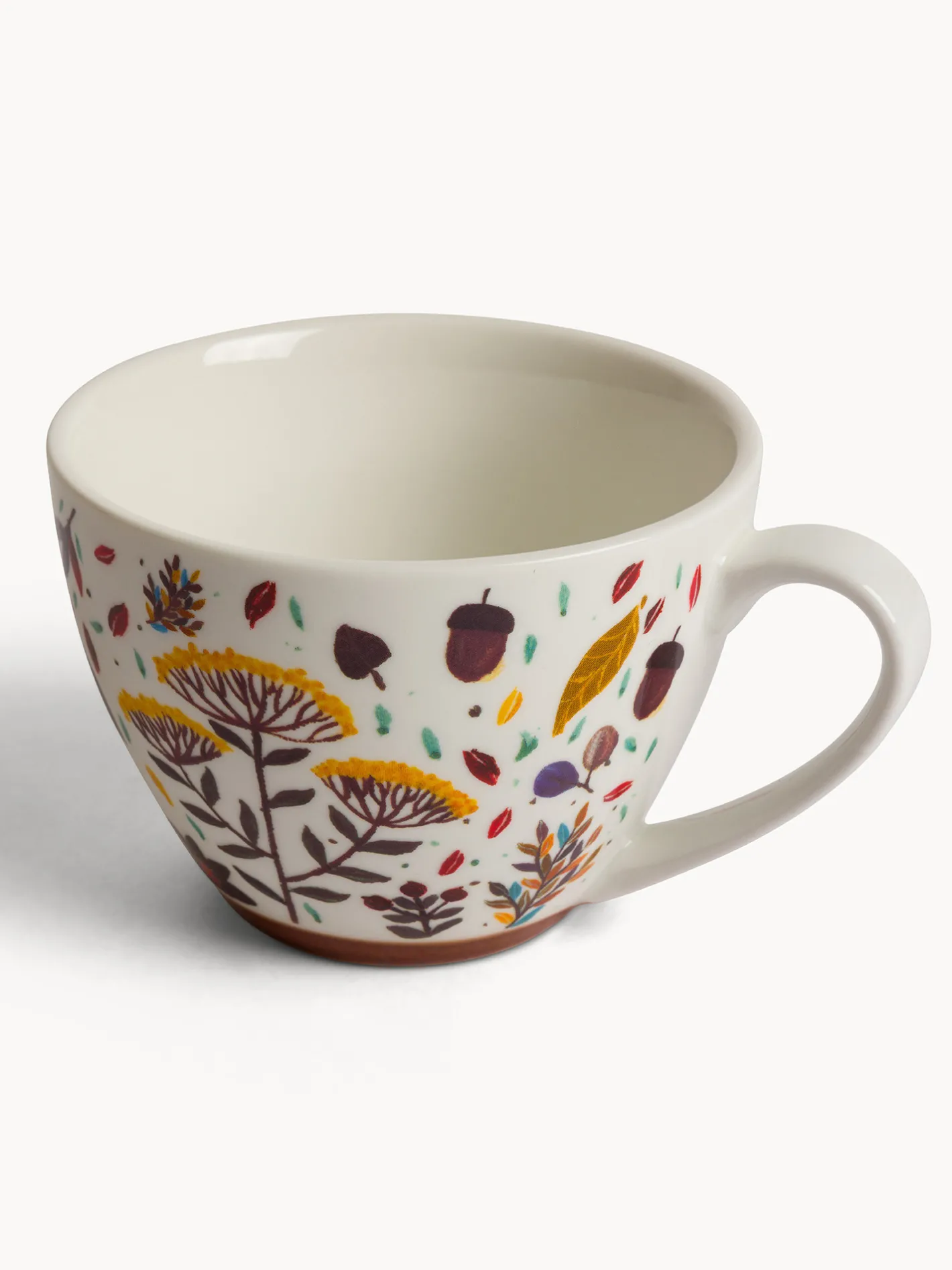 coincasa Tazze, Mug E Tazzine|Tazza colazione in stoneware motivo foglioline Multicolor