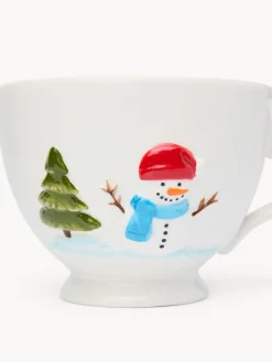 coincasa Tazze, Mug E Tazzine|Tazze, Mug E Tazzine Natalizie|Tazza da colazione in ceramica motivo pupazzo di neve Bianco