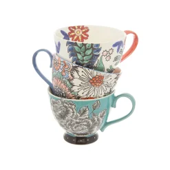 coincasa Tazze, Mug E Tazzine|Tazza da colazione stoneware dipinta a mano Multicolor
