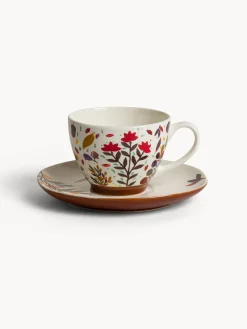 coincasa Tazze, Mug E Tazzine|Tazza tè in stoneware motivo foglioline Multicolor