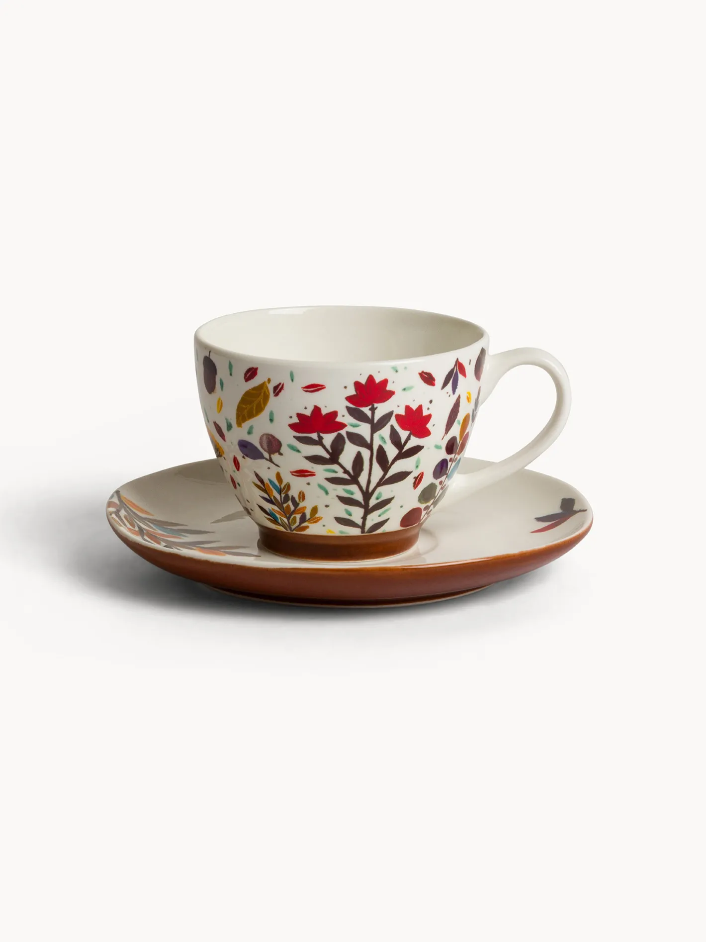 coincasa Tazze, Mug E Tazzine|Tazza tè in stoneware motivo foglioline Multicolor