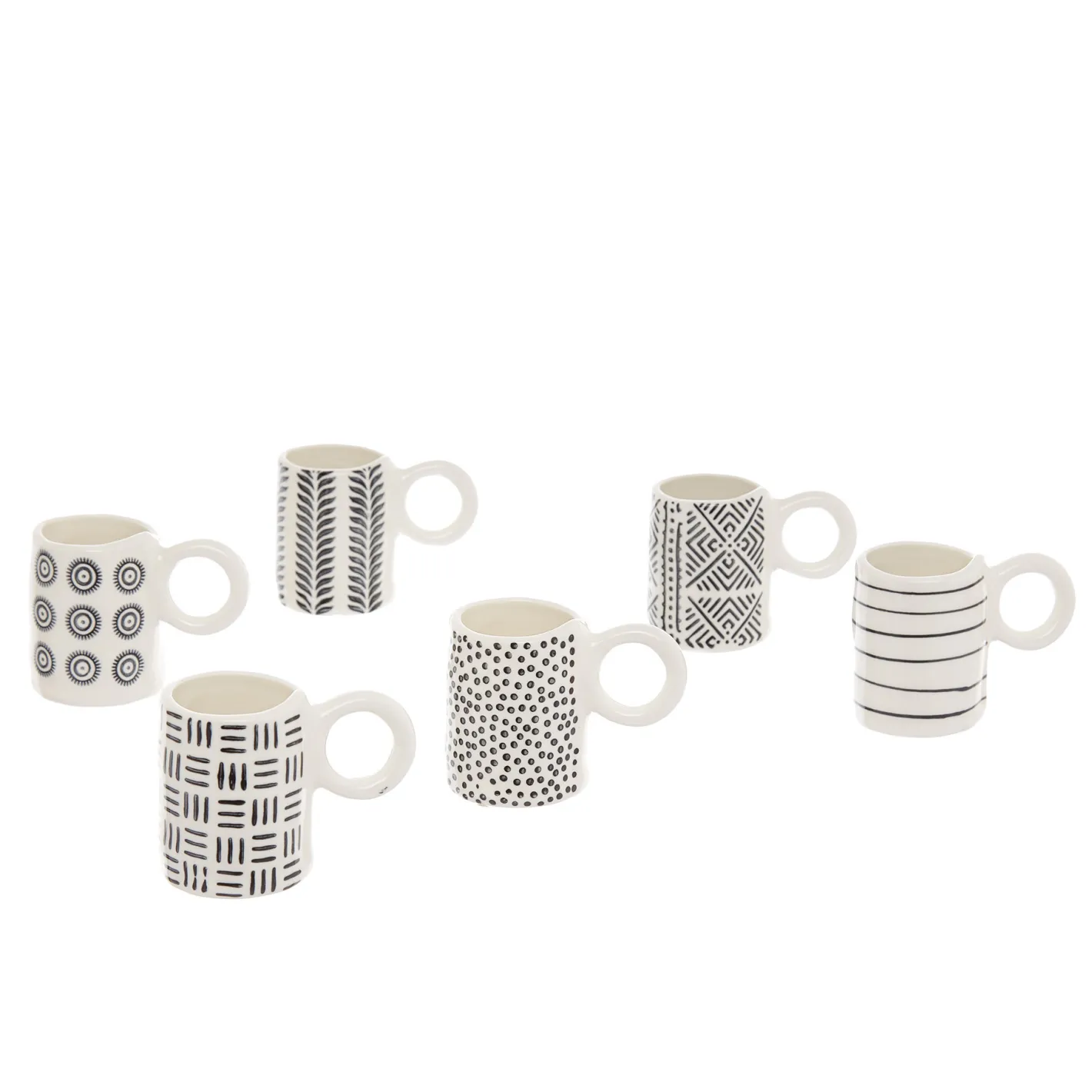 coincasa Tazze, Mug E Tazzine|Tazzina caffè ceramica decorata Bianco/Nero