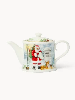 coincasa Teiere E Tisaniere|Tazze, Mug E Tazzine Natalizie|Teiera in new bone china Babbo Natale vintage Bianco
