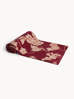 coincasa Arredo Soggiorno|Telo arredo in panama di cotone stampa floreale Rosso bordeaux