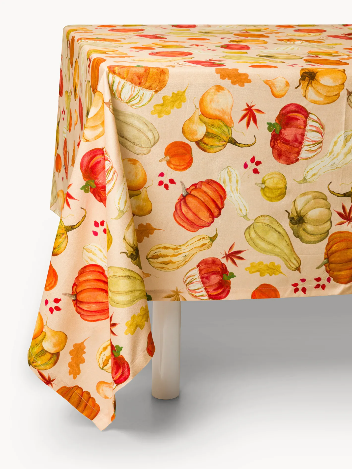 coincasa Biancheria Da Tavola|Tovaglie E Tovaglioli|Tovaglia idrorepellente in panama di puro cotone stampa zucche Beige