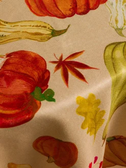 coincasa Biancheria Da Tavola|Tovaglie E Tovaglioli|Tovaglia in panama di puro cotone stampa zucche Beige