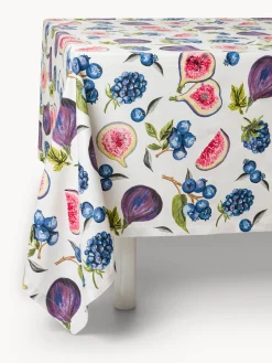 coincasa Biancheria Da Tavola|Tovaglie E Tovaglioli|Tovaglia in panama di puro cotone con stampa fichi Bianco