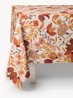 coincasa Biancheria Da Tavola|Tovaglie E Tovaglioli|Tovaglia in panama di puro cotone stampa foliage Arancione