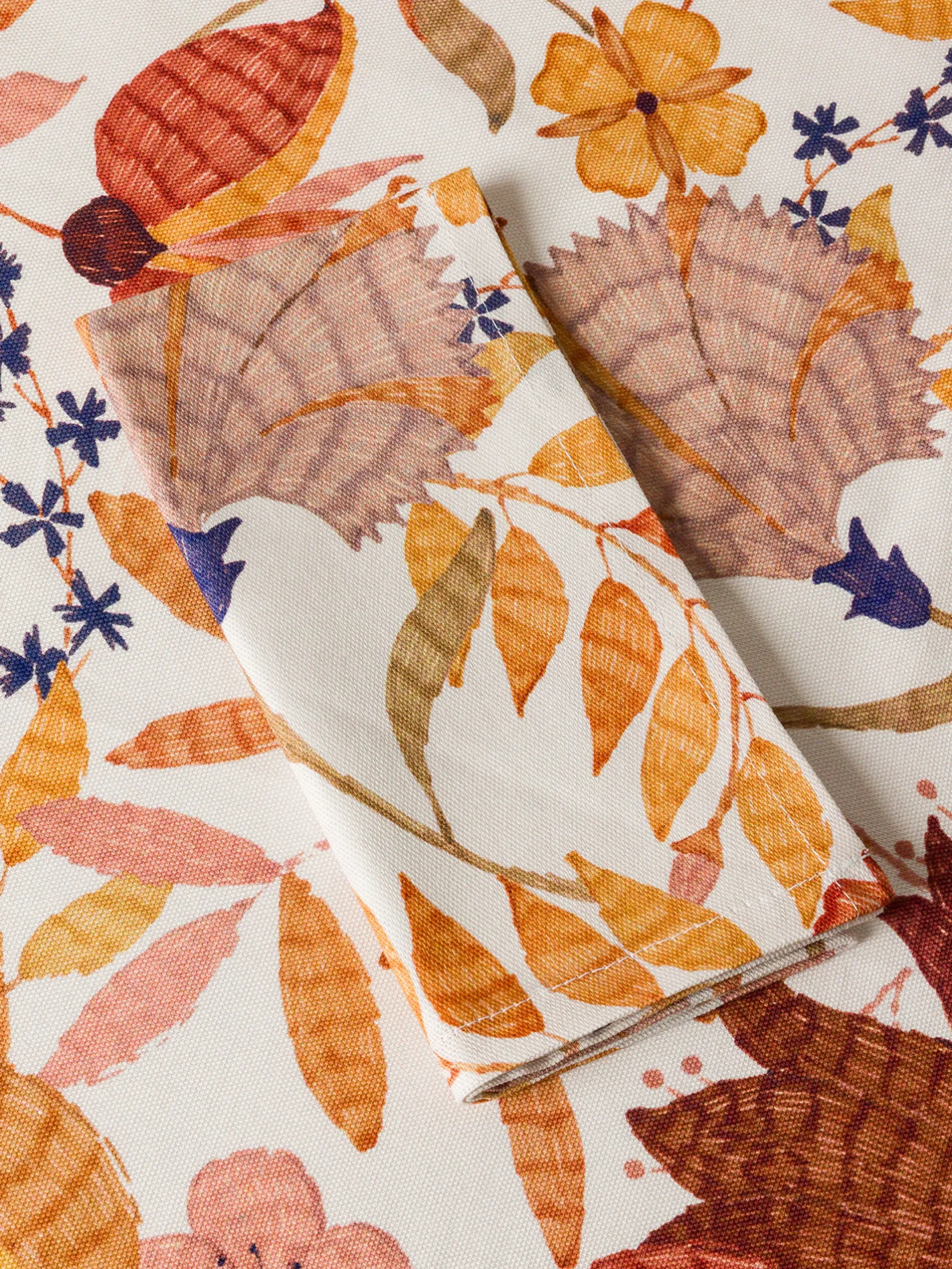 coincasa Biancheria Da Tavola|Tovaglie E Tovaglioli|Tovaglia in panama di puro cotone stampa foliage Arancione