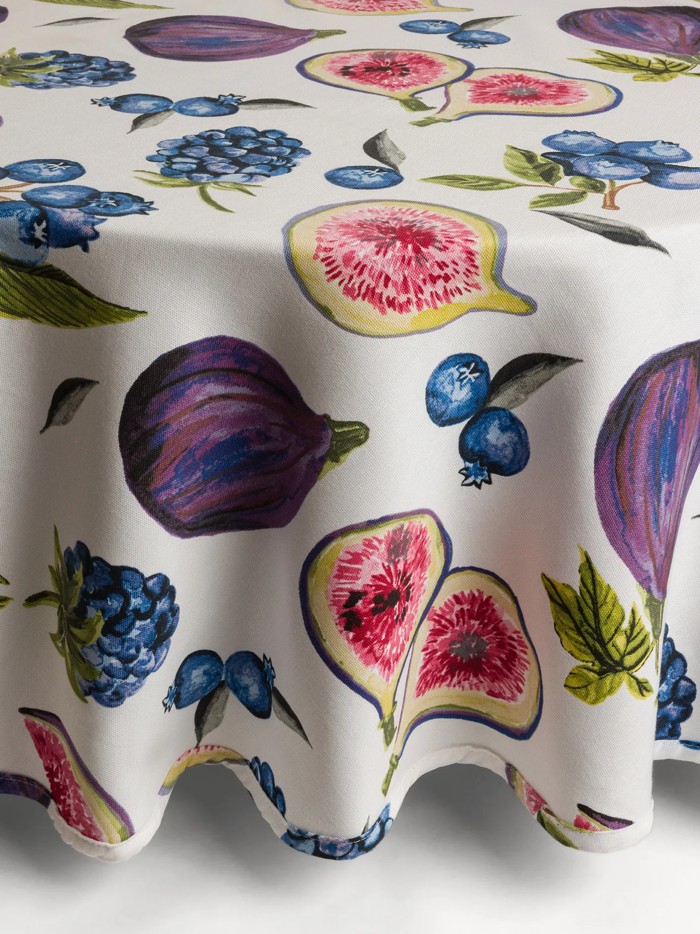 coincasa Biancheria Da Tavola|Tovaglie E Tovaglioli|Tovaglia in panama di puro cotone con stampa fichi Bianco