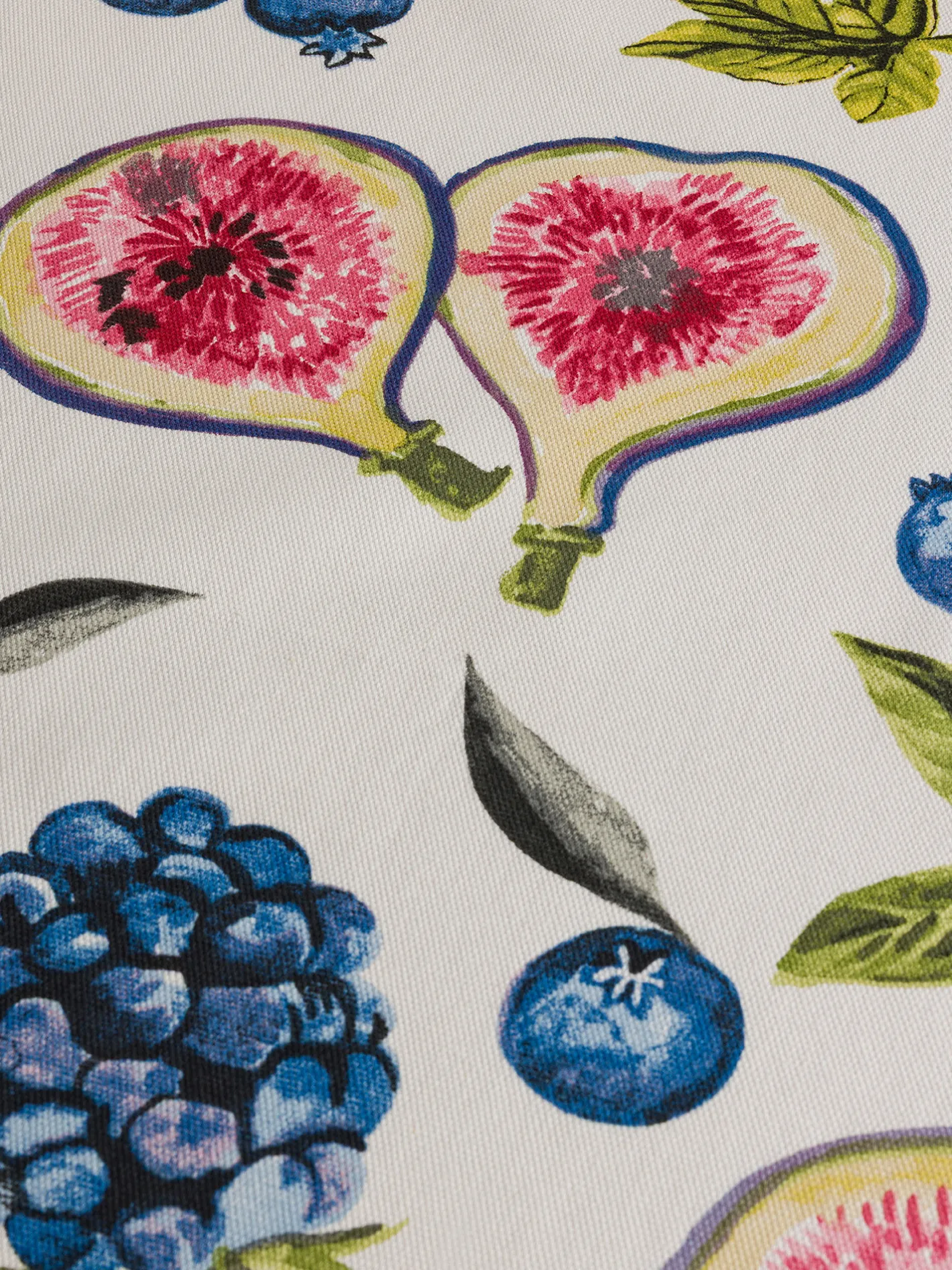 coincasa Biancheria Da Tavola|Tovaglie E Tovaglioli|Tovaglia in panama di puro cotone con stampa fichi Bianco