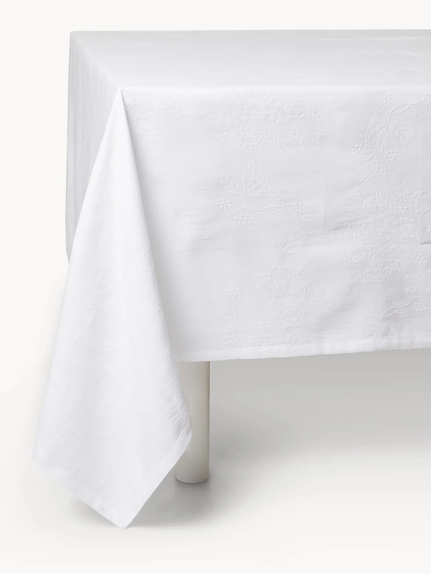 coincasa Biancheria Da Tavola|Tovaglie E Tovaglioli|Tovaglia in puro cotone jacquard motivo floreale Bianco