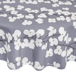 coincasa Biancheria Da Tavola|Tovaglie E Tovaglioli|Tovaglia rotonda cotone stampa fiori Bianco/Blu