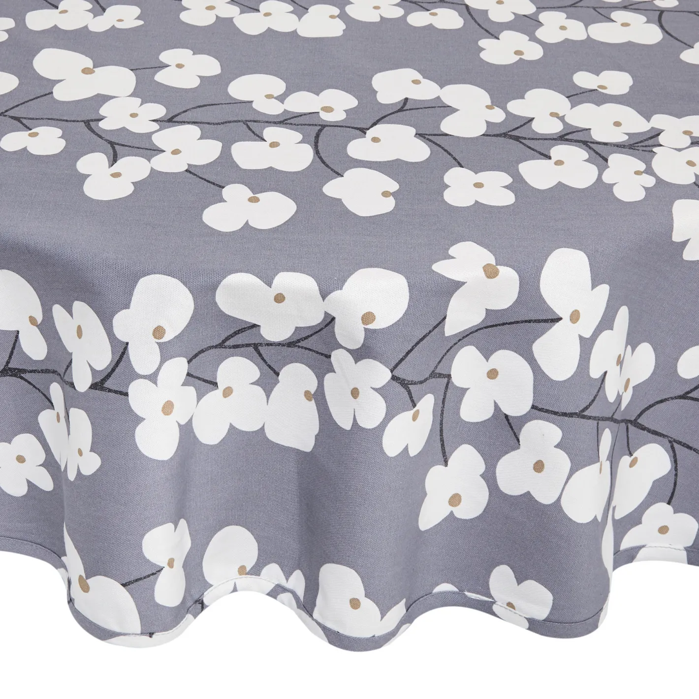 coincasa Biancheria Da Tavola|Tovaglie E Tovaglioli|Tovaglia rotonda cotone stampa fiori Bianco/Blu