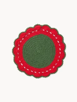 coincasa Tovagliette|Tovagliette Natalizie|Tovaglietta crochet in puro cotone Multicolor