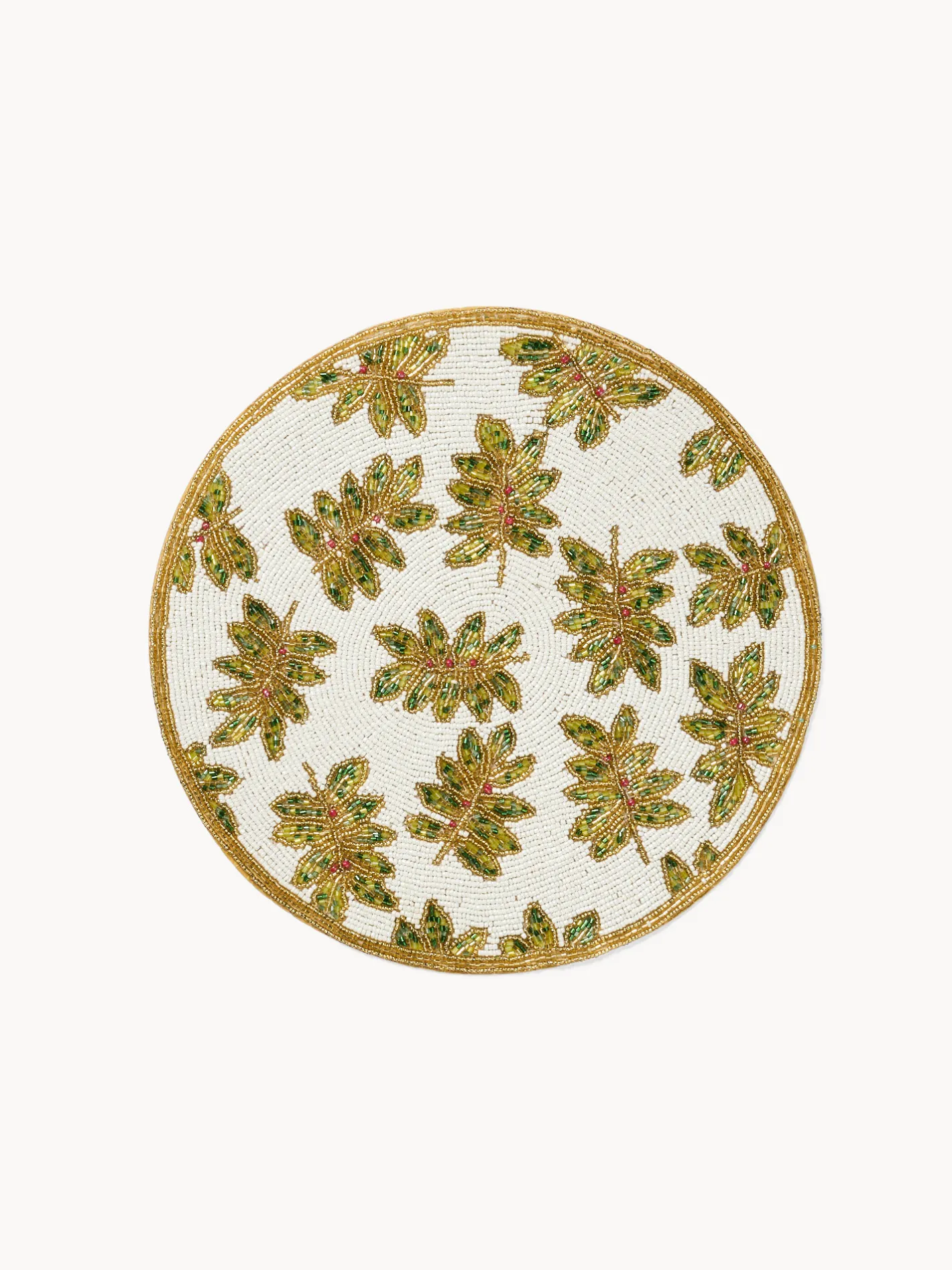 coincasa Tovagliette|Tovaglietta decoro agrifoglio con perline Multicolor