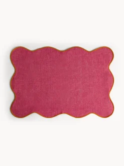 coincasa Biancheria Da Tavola|Tovagliette|Tovaglietta in cotone con bordi smerlati e overlock Rosso