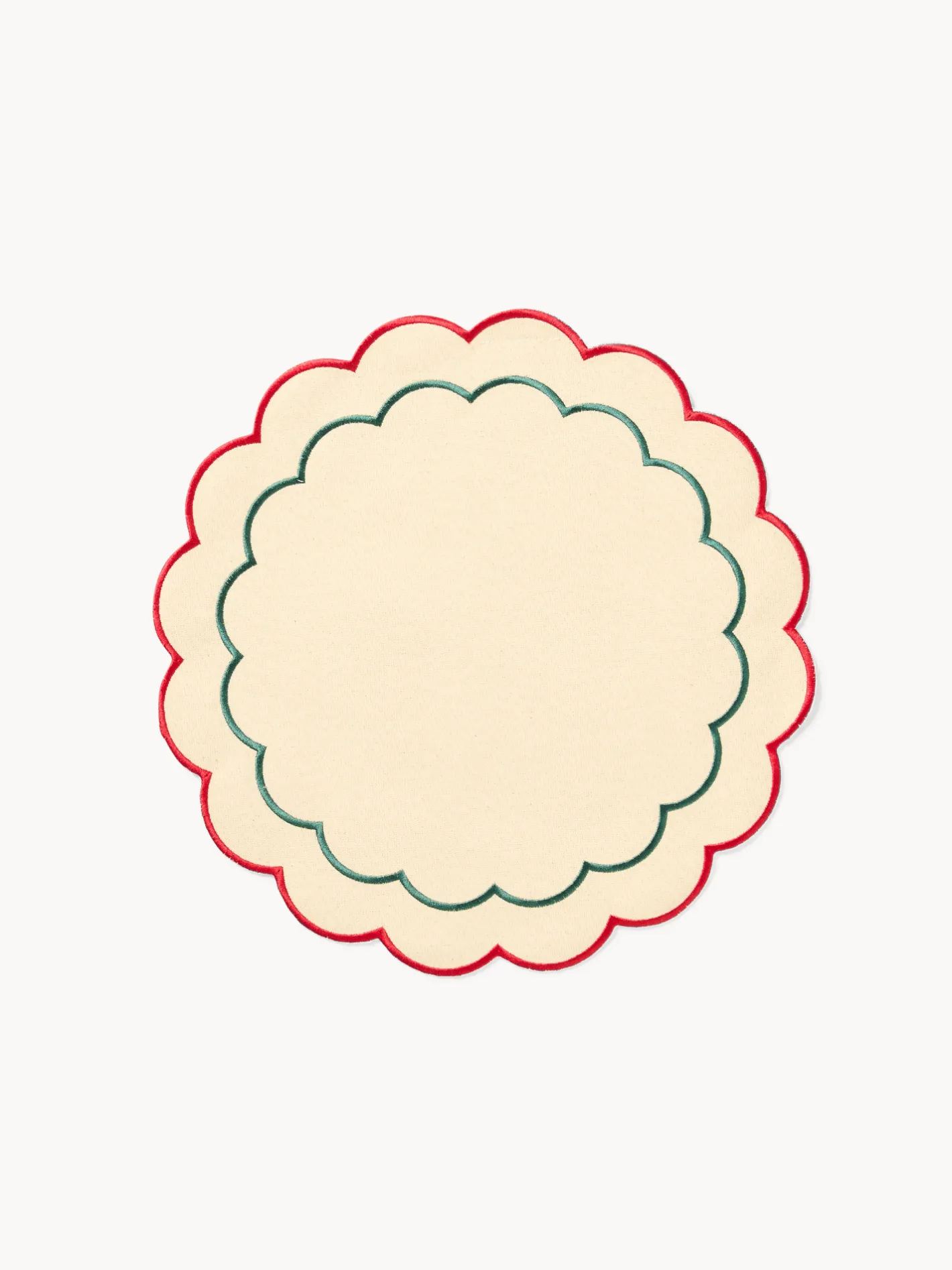 coincasa Tovagliette|Tovagliette Natalizie|Tovaglietta in cotone e lurex con bordi smerlati Multicolor