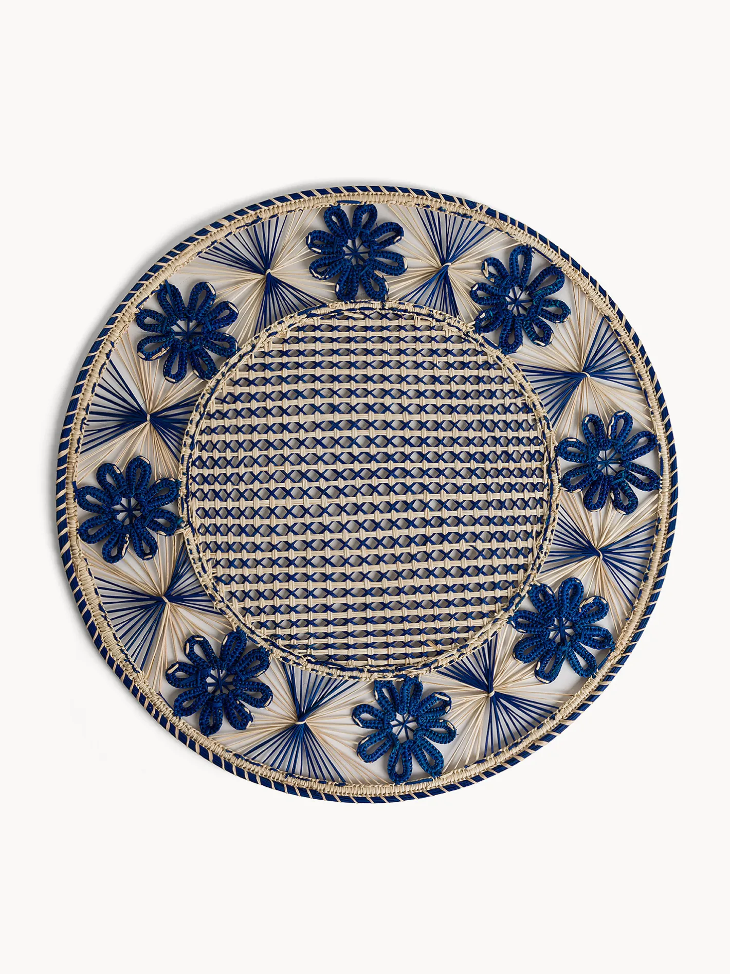 coincasa Biancheria Da Tavola|Tovagliette|Tovaglietta in fibra di palma di iraca intrecciata a mano Blu