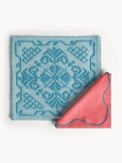 coincasa Biancheria Da Tavola|Tovagliette|Tovaglietta sarda in puro cotone tinta unita Azzurro