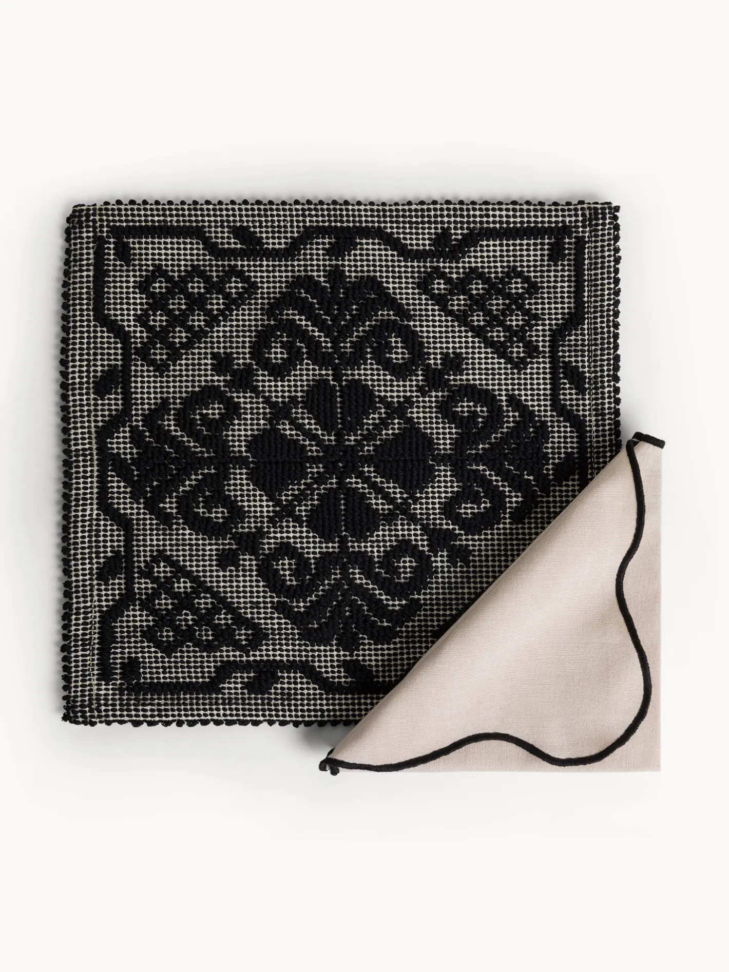 coincasa Biancheria Da Tavola|Tovagliette|Tovaglietta sarda in puro cotone tinta unita Nero