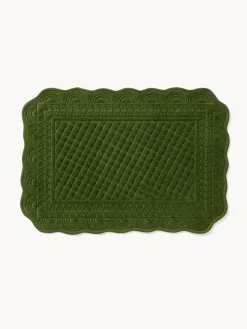 coincasa Tovagliette|Tovagliette Natalizie|Tovaglietta trapuntata in velluto di puro cotone Verde