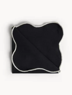 coincasa Biancheria Da Tavola|Tovaglie E Tovaglioli|Tovagliolo in cotone con bordi smerlati e overlock Nero