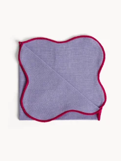 coincasa Tovaglie E Tovaglioli|Tovagliolo in cotone con bordi smerlati e overlock Viola lilla