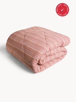 coincasa Biancheria Da Letto|Trapunte E Copriletti|Trapunta in puro cotone a righe Viola malva