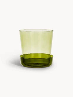 coincasa Soprammobili E Orologi|Vaso con piattino in vetro borosilicato Verde