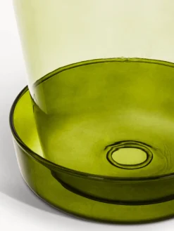 coincasa Soprammobili E Orologi|Vaso con piattino in vetro borosilicato Verde