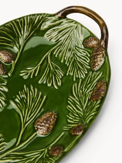 coincasa Vassoi E Alzate|Vassoio in ceramica decoro pigne Verde