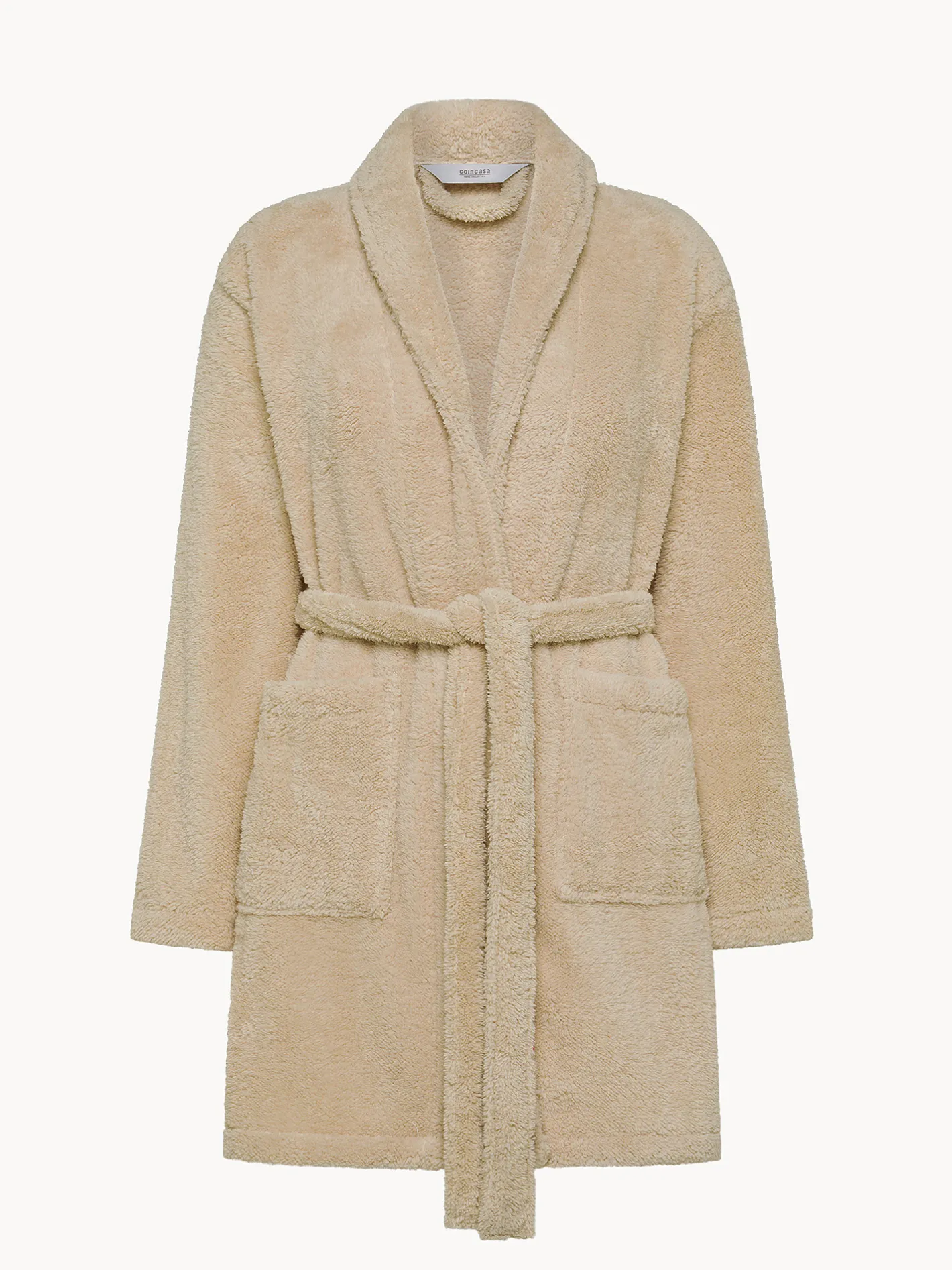 coincasa Homewear|Vestaglia pile con scollo kimono Beige